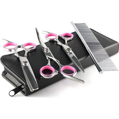 Stainless Steel Pet Grooming Scissors Cats and Dogs Hair Seam Scissors Up Down Curved Sharp Scissors Animal Barber Cutting Tool