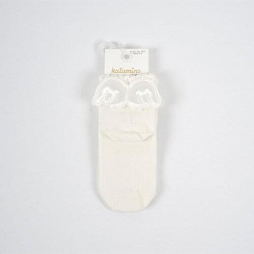 Angel Wing Axle. Baby Girl Socket Socks Cotton Socket socks Beige 2'li