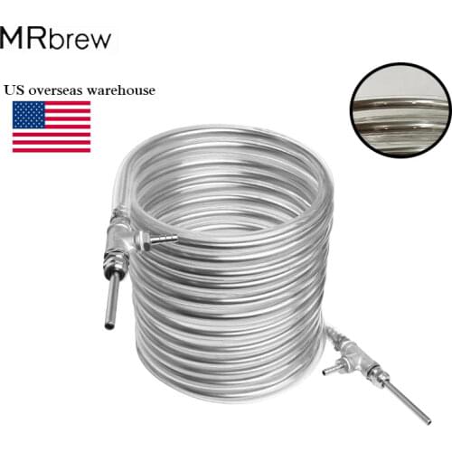 Stainless Steel Counterflow Wort Chiller,Wort Heat Exchanger,Super Efficient 9.52*0.5*10M Wort Cooler,Cooling Tools For Homebrew