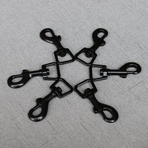 50 Pieces Black 15mm Alloy Buckle Rectangle Shape Climbing Chain Gift Practical Key Ring Safe Clasps 15GK-h