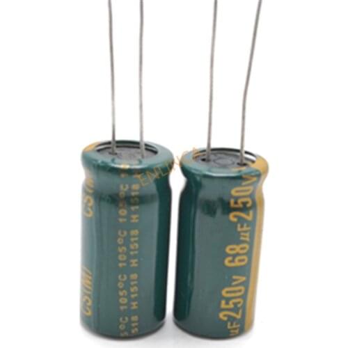 30pcs/lot 250v 68uf high frequency low impedance 13*25 20% RADIAL aluminum electrolytic capacitor 68000NF 20
