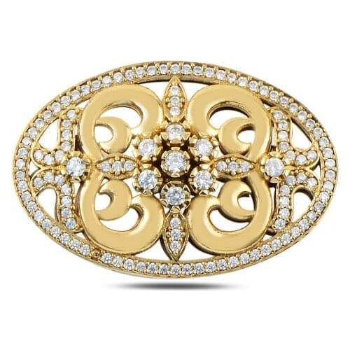Silver 925 Sterling Zircon Cubic Zirconia Authentic Brooch