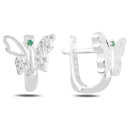 Silverlina Silver Butterfly Zircon Cubic Zirconia Child Tag