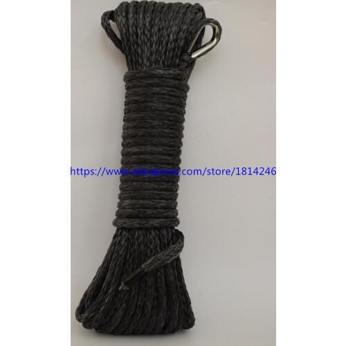 Black 5mm*15m Synthetic Winch Rope,ATV Winch Line.Off Road Rope,Boat Winch Rope