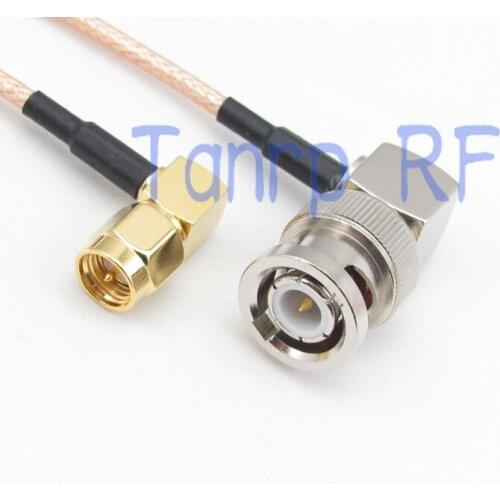 1PCS RG316 extension cable 3FEET BNC male to SMA male double right angle RF adapter connector 1M Pigtail coaxial jumper cable