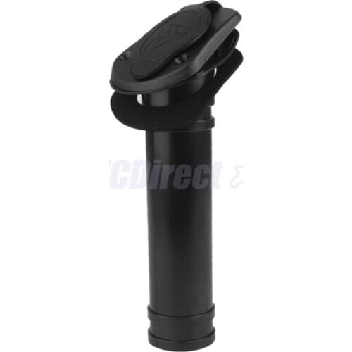 Flush Mount Fishing Rod Holder with Cap Cover Gasket for Kayak Boats Black