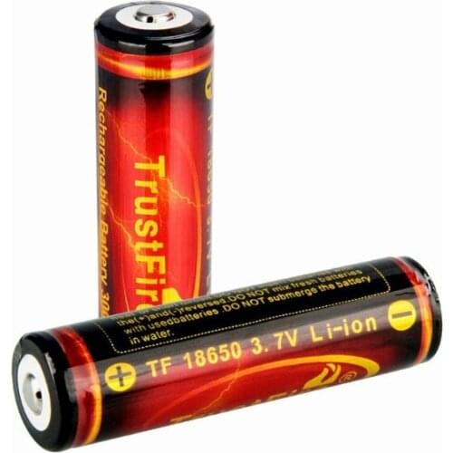 X37A 2Pcs Button Top 18650 3000mAh Li-ion 3.7V Rechargeable Lithium Battery for LED Flashlights Speaker DIY Power Bank Fan