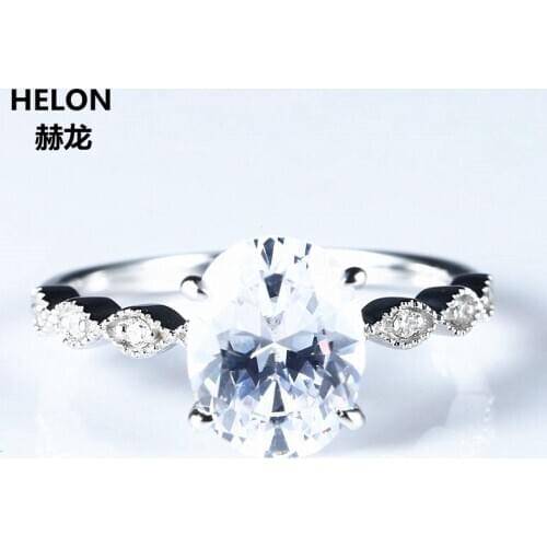 Cubic Zirconia CZ Women Engagement Wedding Ring 925 Sterling Silver White Gold Color Millgrain Unique Fine Jewelry Women Ring