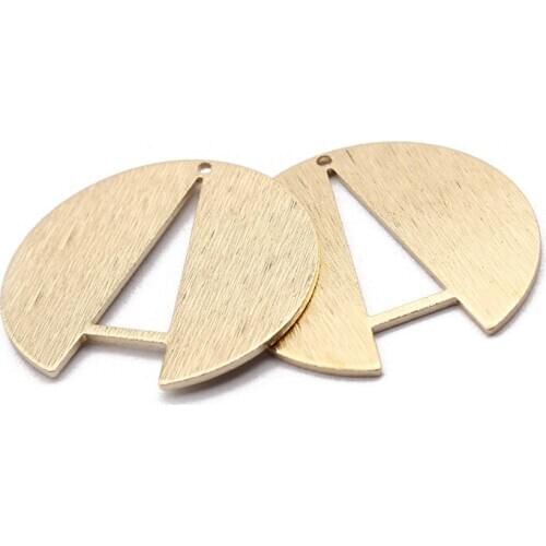 10pcs Polished Brass Charms Round A shaped Charms Pendant For DIY Earring Necklace Jewelry Findings Making