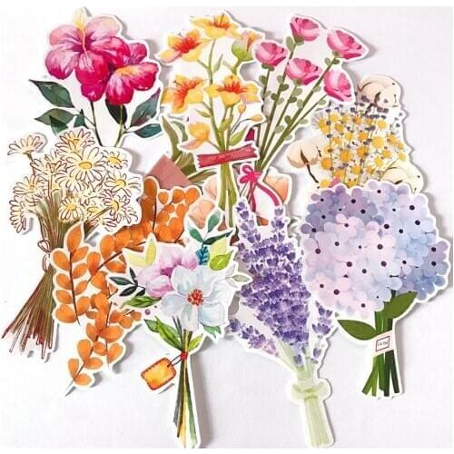 11PCS Flower plant Stickers Crafts And Scrapbooking stickers kids toys book Decorative sticker DIY Stationery