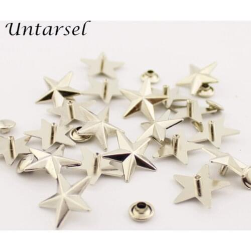 15/18/20mm Silver/Bronze Metal Star Rivet With Cap Leather Crafts Alloy Studs Punk Bag DIY Hat Clothes Spikes Accessories
