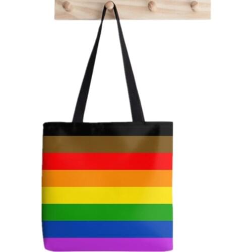2021 Shopper Philadelphia pride flag Printed Tote Bag women Harajuku shopper handbag girl Shoulder shopping bag Lady Canvas Bag