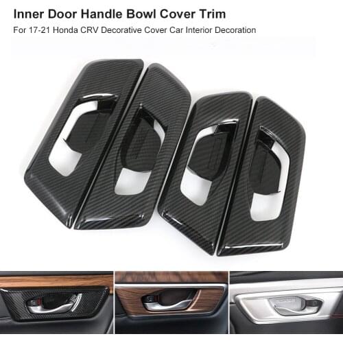 4PCS Inner Door Handle Bowl Cover Trim Fit for Honda CRV 2017 2018 2019 2020 2021 Car Decorative Cover Interior Accessories