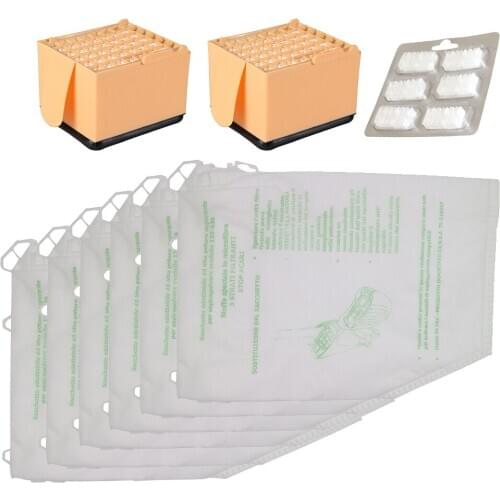 6 Pieces Bags For Vorwerk Vacuum Cleaner + 2 Hygienic Microfilters+ Profumin, Accessories Kit For Vorwerk Kobold VK135 VK136