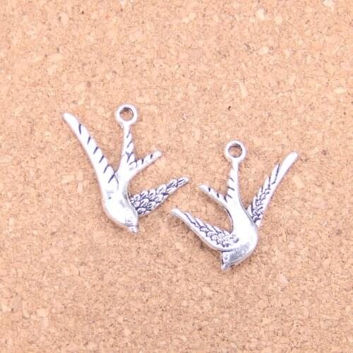 12pcs Charms flying swallow bird 26x25mm Antique Pendants,Vintage Tibetan Silver Jewelry,DIY for bracelet necklace