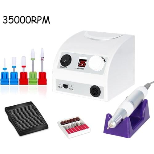 Electric Nail Drill Machine 35000RPM Nail Art Equipment Manicure Machine Accessory Electric Nail File Nail Drill Bit Tool