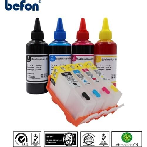 Befon Refillable 655 Ink Cartridge Replacement for HP 655 HP655 for deskjet 3525 5525 4615 4625 4525 6520 6525 6625 Printer