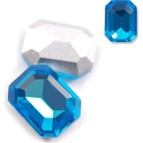 All Sizes Glitter Crystal Colorful Glass Rectangle Rhinestone Jewels Bead For Apparel Bags Shoes Embellish Decoration Gem