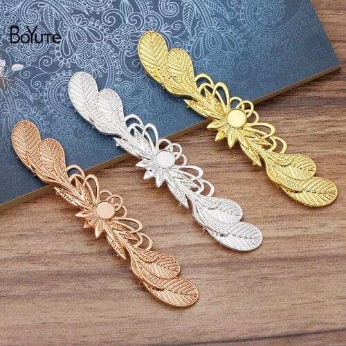 BoYuTe 5Pcs 23*106MM with 7MM Blank Flower Jewelry Material Diy Hand Made Metal Alloy Accessories Parts