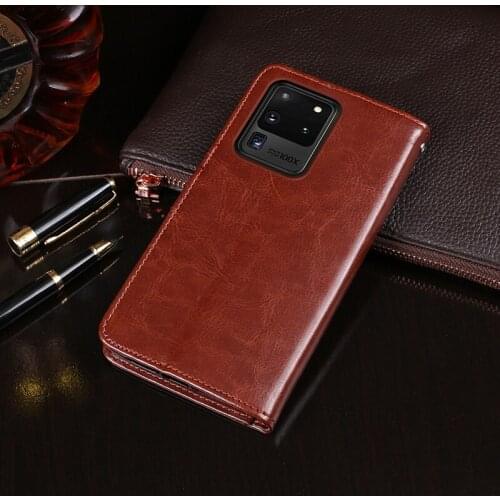 For Samsung Galaxy S20 Ultra Case 6.9" Magnetic Flip Crazy Horse Pattern Leather Case For Samsung S20 Ultra 5G Case Wallet Cover