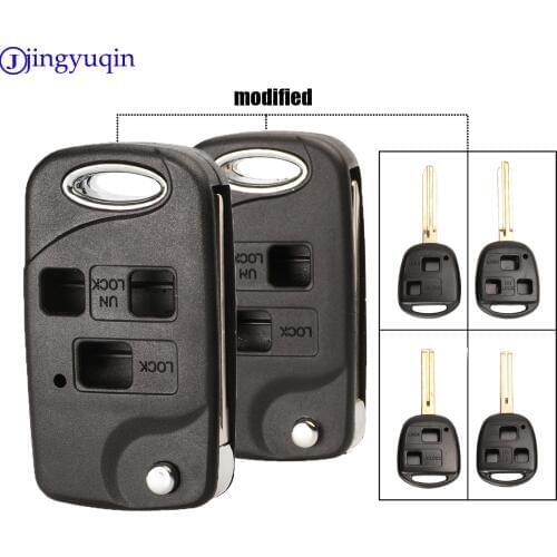 Jingyuqin 2/3 Buttons Remote Folding Flip Car Key Shell Case For Toyota Yaris Carina Corolla Avensis Cover Toy43 Toy48 Blade Fob