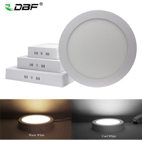 [DBF]Super Bright 6W 12W 18W No Cut Round/Square Surface Mounted Panel Light Light 2835 SMD Ceiling Lamp AC110V/220V Home Decor