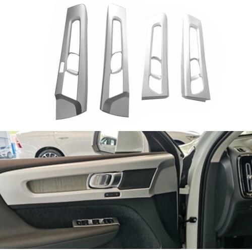 For Volvo XC40 2018-2021 Carbon fiber Interior Door Handle Bowl Panel Cover Trim