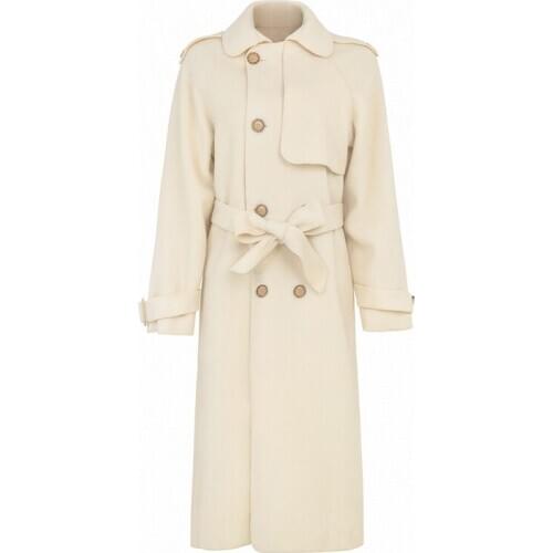 Double-faced woolen overcoat in autumn winter long double-breasted solid color suit collar slim stylish warm outwear sale D319