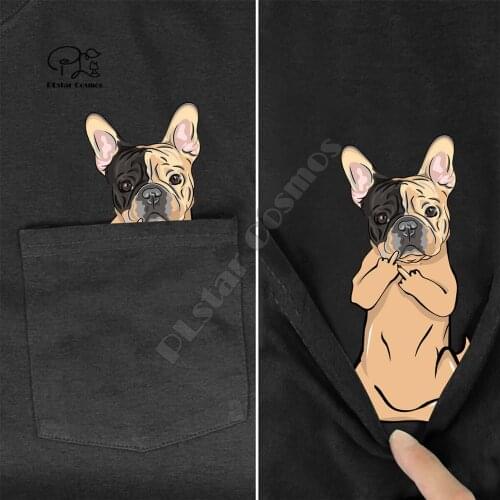 FrenchieMiddleHand In Pocket T Shirt Dog Lovers Black Cotton Men Made in USA Cartoon t shirt men Unisex New Fashion tshirt