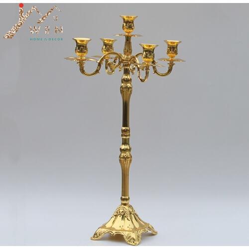 IMUWEN Hot Sale Silver/Gold Candle Holders Metal Centerpiece Candelabra Wedding Candle Holder Party Events use X-mas Candlestick