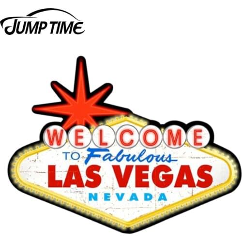 JumpTime 13cm x9.7cm For Welcome To Las Vegas Custom Vinyl Stickers Car Window Bumper Decal Waterproof Car Sticker Accessories