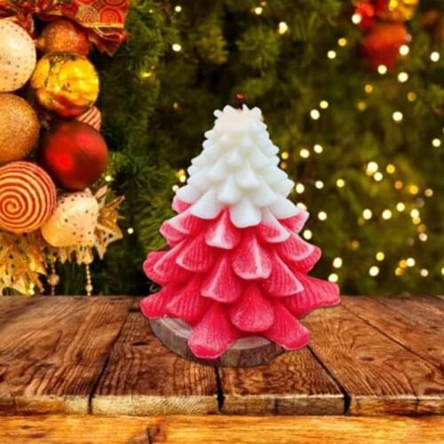 K3KF Sawtooth Christmas Tree Shape 3D Candle Epoxy Resin Mold Aromatherapy Plaster Silicone Mould DIY Crafts Ornaments Mold