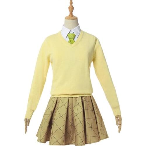 Demon Slayer Kimetsu no Yaiba Cosplay Costume Shinobu Kochou Cosplay School Acedemy Costume For Women Girls Uniform Dress