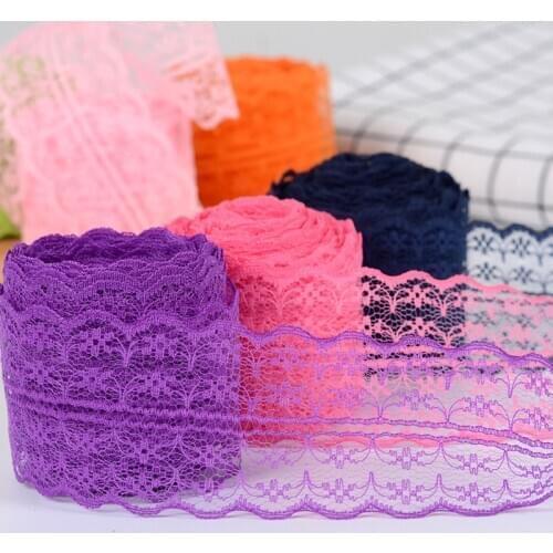 4.5cm*10yards colorful soft lace trims for clothes Sewing lace trimming and ribbon DIY clothes accessories lace fabrics