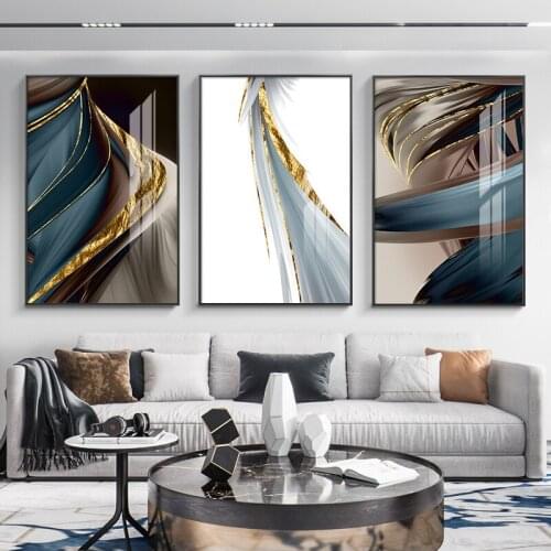 Nordic Morden Abstract Wall Art Abstract Canvas Painting Golden Aisle Art Poster Print Wall Picture for Living Room Home Decor