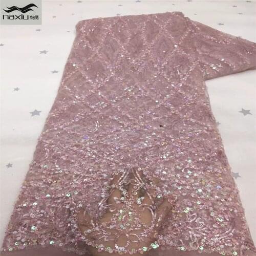 Madison Latest French Nigerian Lace Fabrics 2021 High Quality Handmade Beaded Lace African Lace Fabric For Wedding Dress