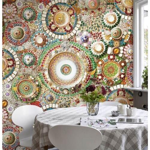 Newest 8d Abstract WallPaper Brick 3D Europe Flower Photo Wall paper wall sticker paper For living room Wall covering Decor