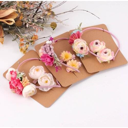Oaoleer 3PCS/Set Girls Headmade Flower Headband DIY Hairband Flower Hair Clips Pins Accessories Cute Hair Clips for Baby Hairpin