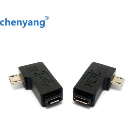 Connector Left & Right Angle Micro USB Male 90 Degree USB Male to Micro Female Plug Adapters