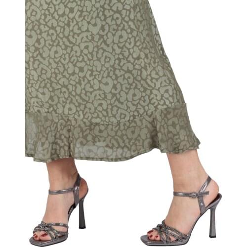 Modabuymus Platinum Cubic Zirconia Cross Strappy Platform Heels Evening Dress Shoes-Reul