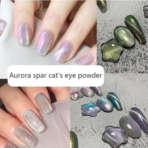Nail Art Cat Eye Powder Quicksand Gold 9D Fantasy Starlight Mirror Powder Blending Nail Polish Nail Powder Glitter Bright TSLM1