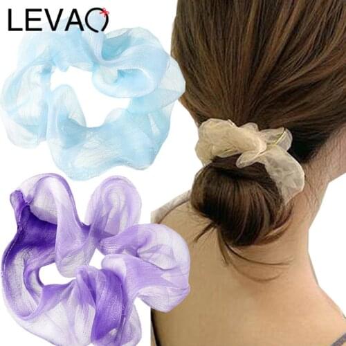 LEVAO Solid Large Intestine Hair Ties Ponytail Holder Summer Women Scrunchies Elastic Hair Bands For Girls Hair Accessories New