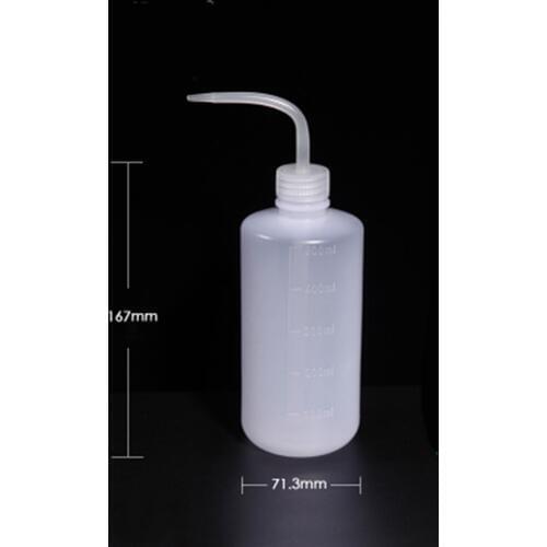 2pcs/lot 500ml Transparent Plastic Squeeze Bottle Tattoo Wash Bottle Container Lab Supplies