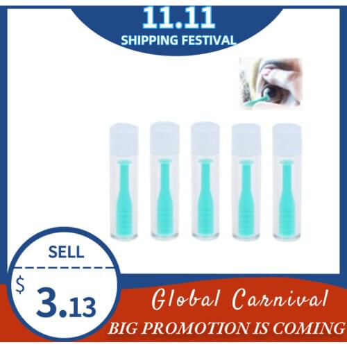 Hard Contact Lens Insertion & Removal Care Tool RGP Silicone Soft Tip Plunger Wearing Lenses Contact Lens Accessories - 5 Pack
