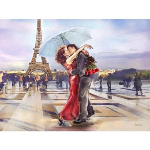 5D DIY Diamond Painting Abstract Dance Lovers Diamond Embroidery Paris Tower Landscape Diamond Handmade DIY Painting
