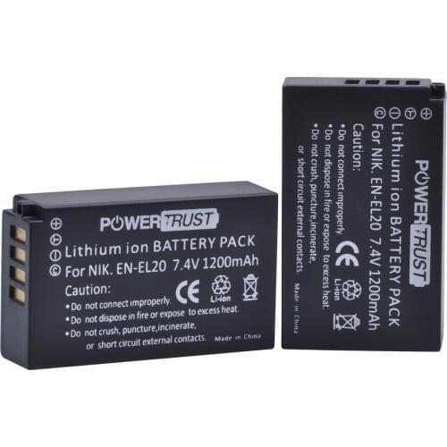 2Pcs 7.4V 1200mAh EN-EL20 EN EL20 ENEL20 Camera Battery for NIKON 1 J1 J2 J3 S1 AW1 Coolpix A PM006 CAMERA S S1