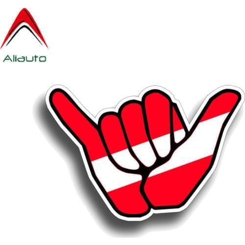 Aliauto Personality Car Sticker Hand Scuba Dive Accessories PVC Decal Cover Scratches for Priora Suzuki Jimny Subaru,13cm*9cm