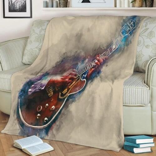 B.B. King Guitar 3D Print Plush Blanket Throw On Sofa Home Decor Soft Warmth Washable Nap Blanket Dropshipping