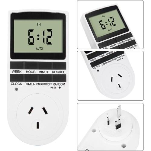 Digital Timer Socket Switch AU Plug 240V Automation Power Timer Programmable For Household Electrical Appliances