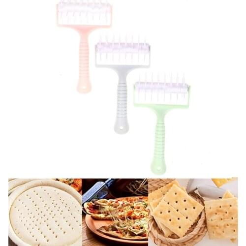 DIY Plastic Baking Roll Bread Pastry Dough Cookies Pizza Rolling Pin Perforator Baking Tools